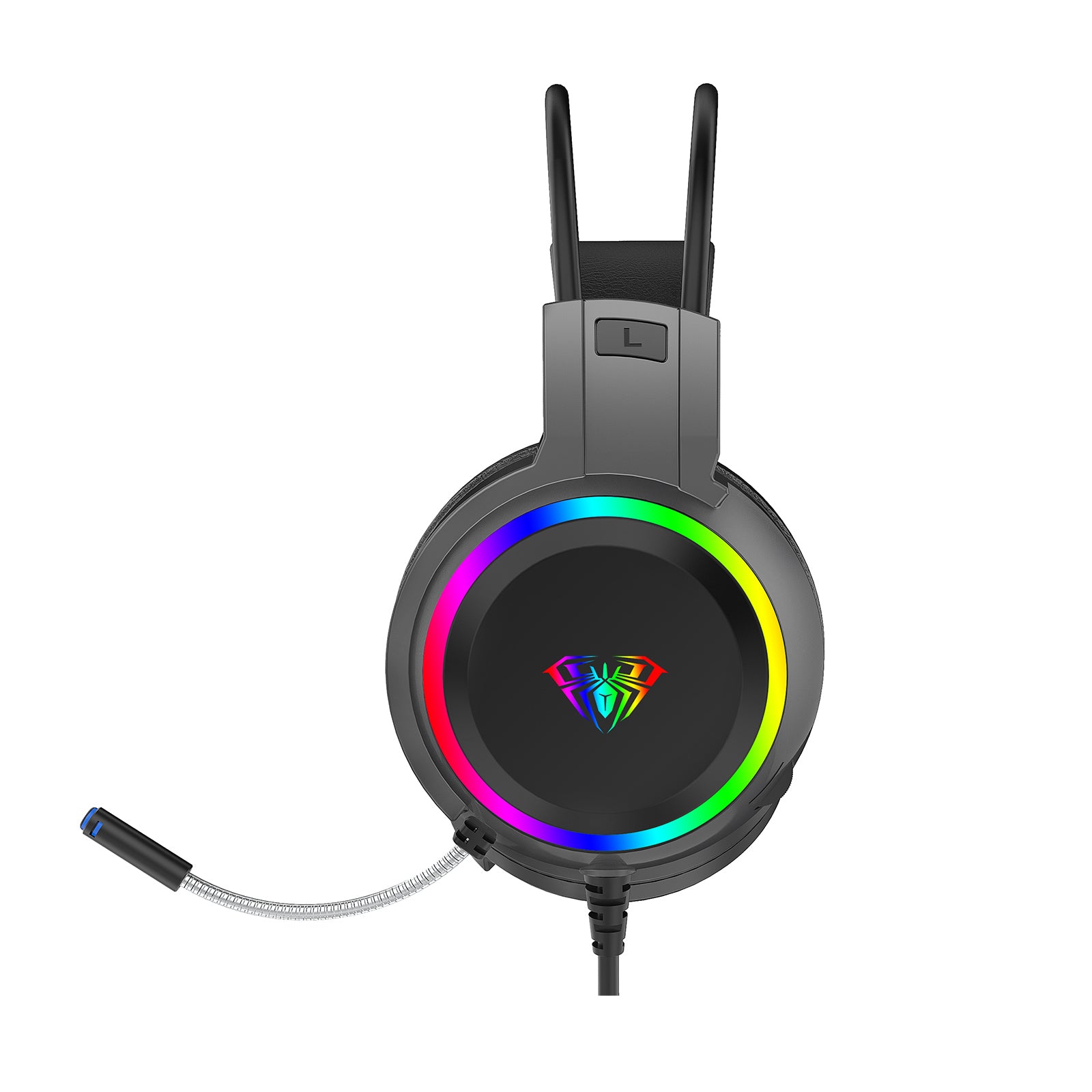 AULA S608 RGB Gaming Headset – Stereo Sound – Jack 2*3.5mm + USB | Black Main image