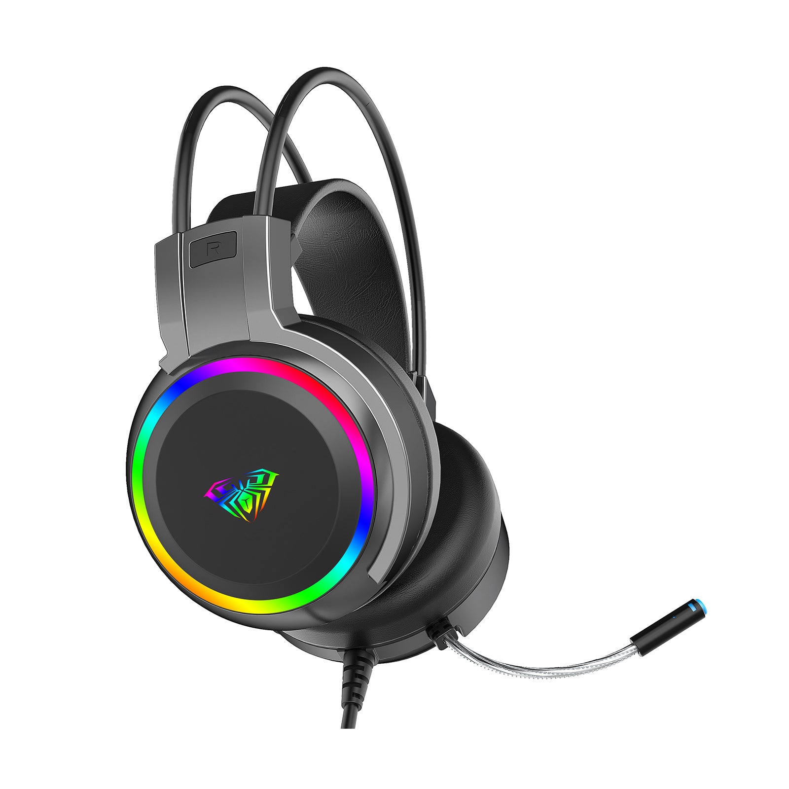 AULA S608 RGB Gaming Headset – Stereo Sound – Jack 2*3.5mm + USB | Black Secondary image