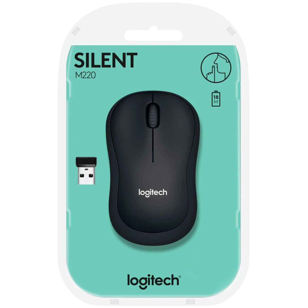 Logitech M220 Silent Wireless Mobile Mouse 18-Month Battery Life & Auto Sleep - CHARCOAL Main image