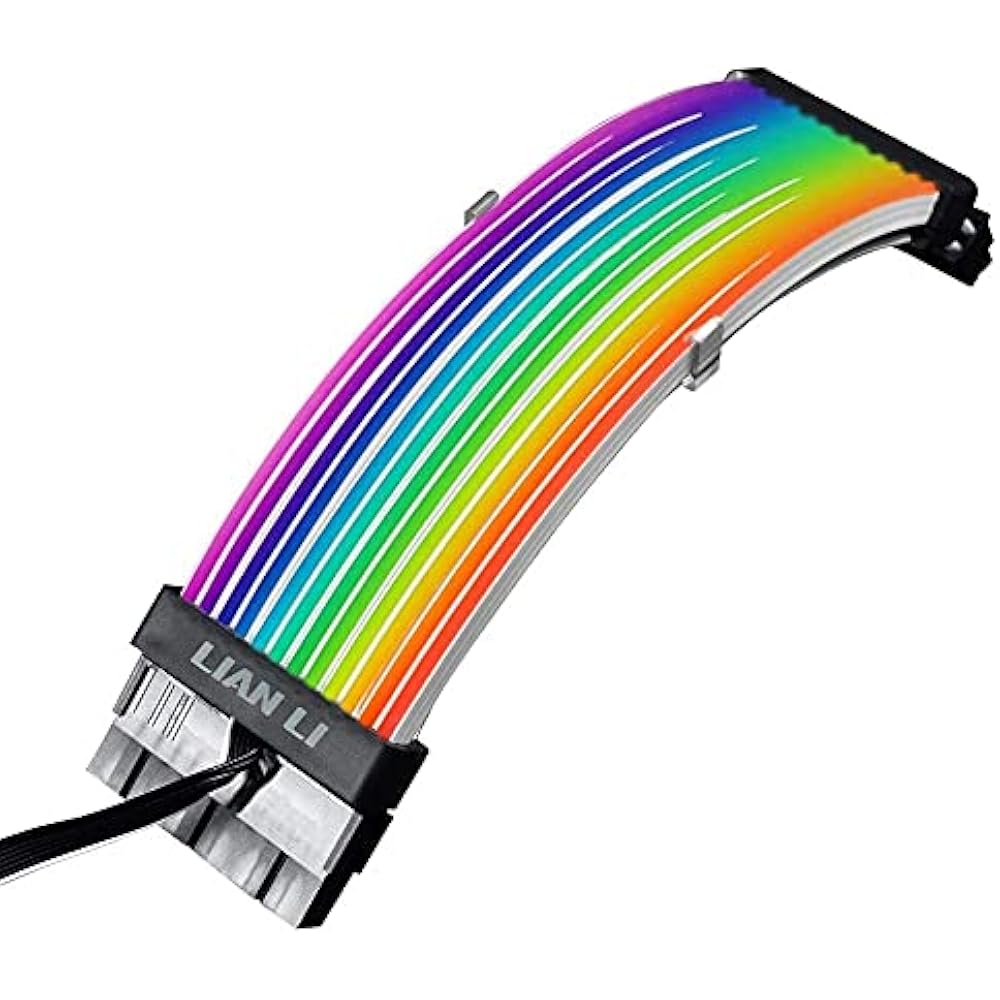 Sirlyr 24 Pin  PSU Cables,ARGB PC Cable for Motherboard Power Supply Extension - 5V 3Pin Addressable Four Sides Lighting Secondary image