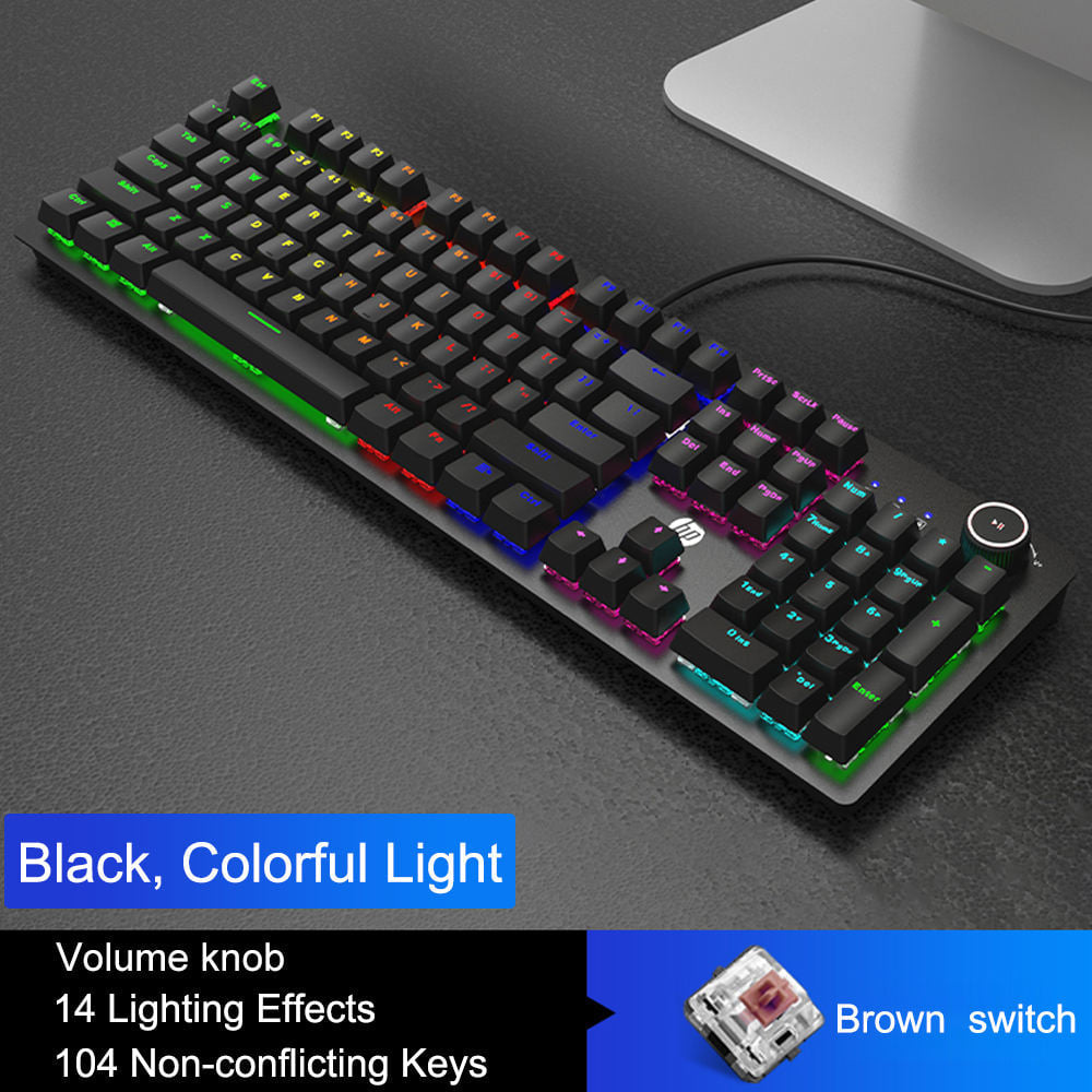 HP K10G Mechanical Keyboard Color Gaming Keyboard 104 Keys Full Size Backlit Mechanical Keyboard Custom Mmacro Function Secondary image