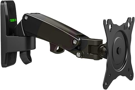 F120 17-27 Inch Gas Spring Full Motion TV Wall Mount LCD Monitor Stand Aluminum Arm Stand Silver Black(Black) Main image