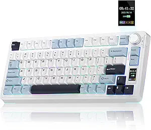 AULA S75 PRO Wireless Mechanical Keyboard with Screen&Knob, 75% Hot Swappable Gaming Keyboard