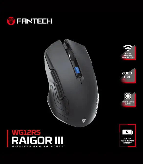 FANTECH WG12RS RAIGOR III WIRELESS GAMING MOUSE - BLACK Secondary image
