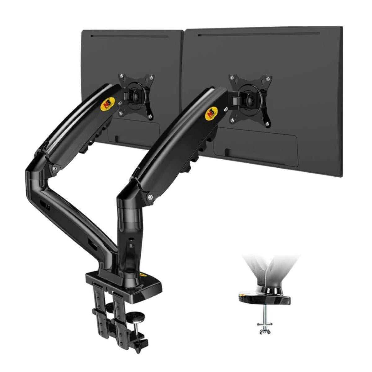 NB North Bayou F160 17"- 27" Adjustable Dual Monitor Mount Gas Spring Desk Arm 2-9kg Secondary image