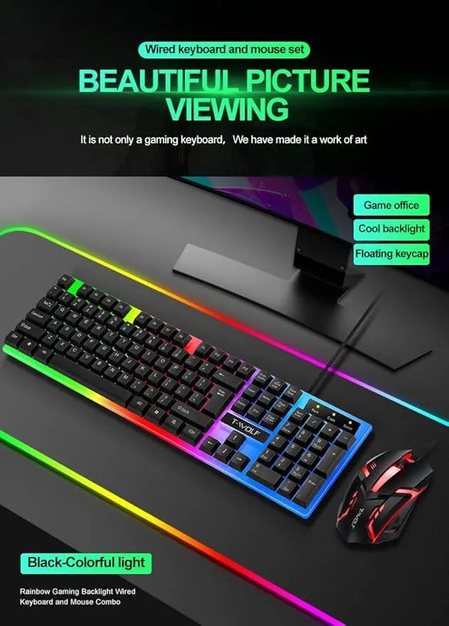 T-Wolf TF230 Gaming Keyboard and Mouse