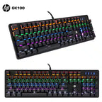 HP GK100F RGB Wired Gaming Mechanical Keyboard – Blue Switch, 104 Keys
