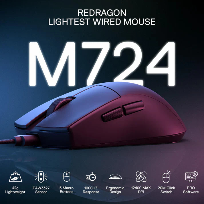 REDRAGON MOUSE K1NG M724 (1K Hz) Secondary image