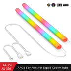 Flexible 5V Addressable ARGB Neon Tube Light with Cover Sleeve for Gaming PC AIO 120 240 360 CPU Liquid Water Cooler Retrofit