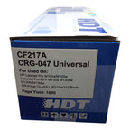 HDT High Definition Toner  Model: CF217A / CRG-047 Universal