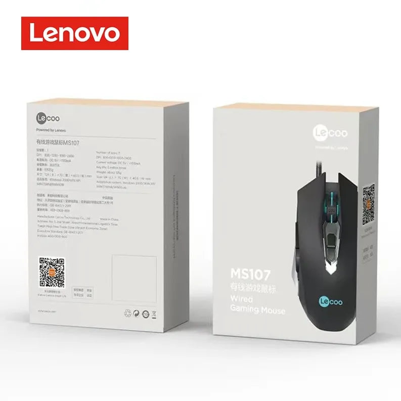 LECOO MS107 Advanced Programmable Mouse Wired for Usb Mini Pc Gamer Mechanical Computer Office Mouses Laptop Accessories