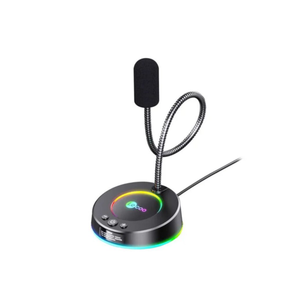 Gaming RGB USB MIC Lecoo MC01S Microphone Colorful Light Effect 360 ° Flexible Microphone